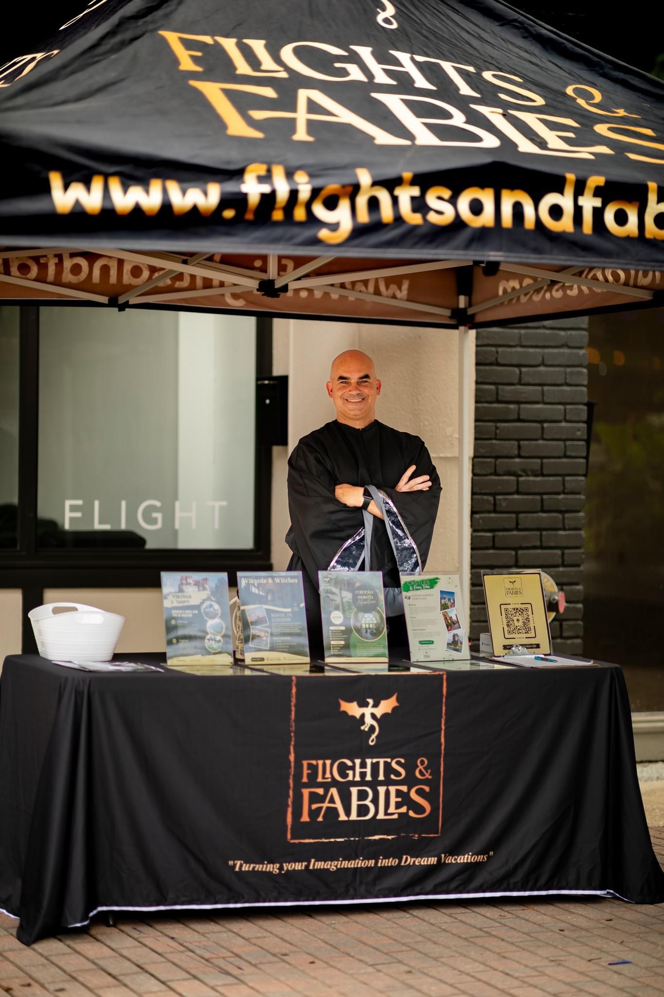 Event Booth Dressed as Wizard
