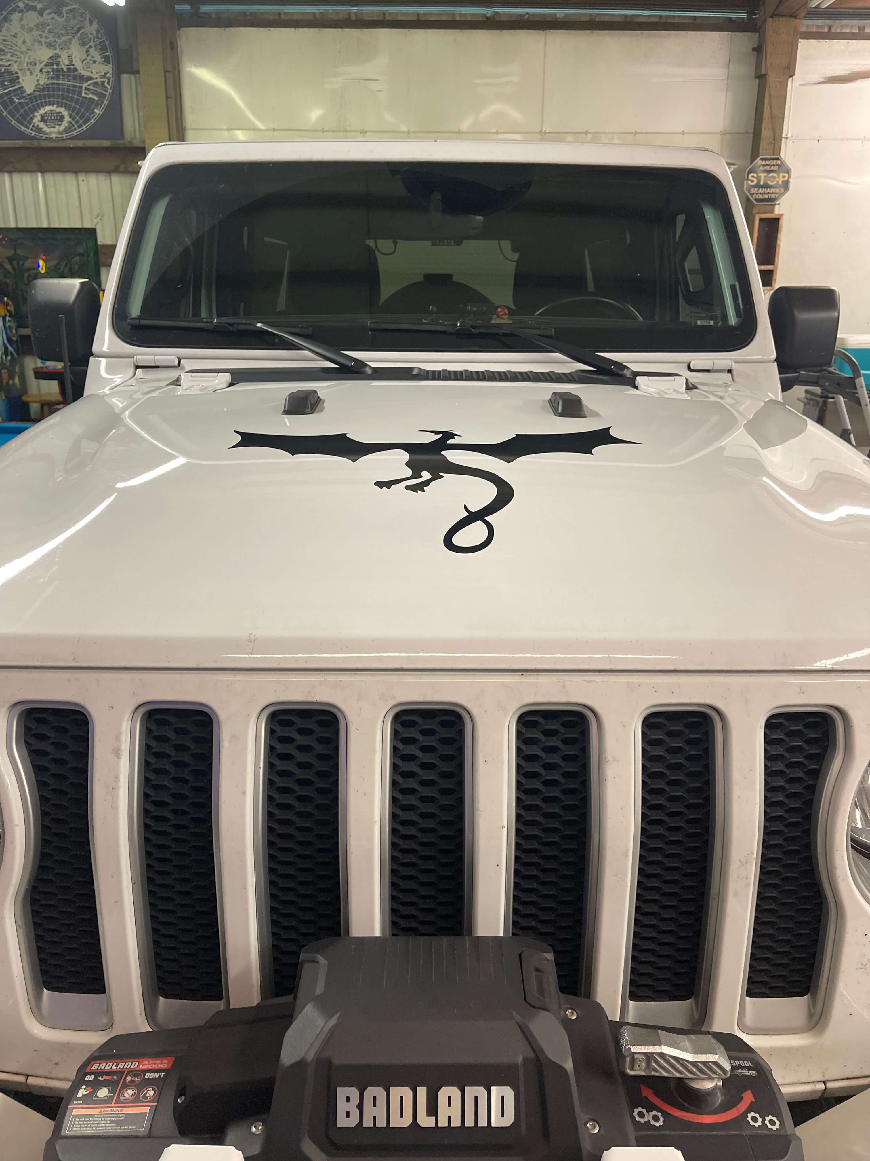 Jeep with dragon logo