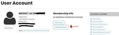 Screenshot of how to add a membership to IGLTA account