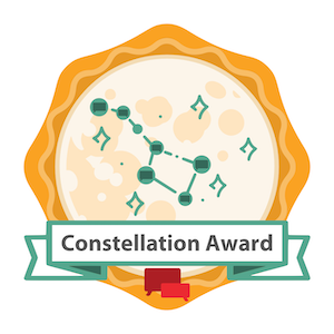 Badge du prix Constellation de la meilleure agence d'accueil du RAM