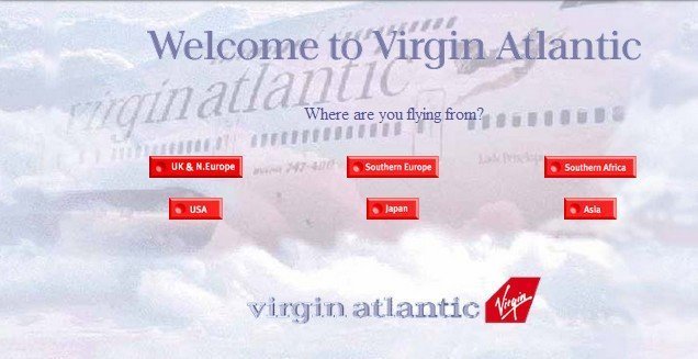 Virgin Atlantic first website 1997