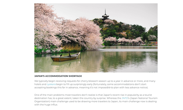 Travel Agent Chatter Vol. 12, Boutique Japan blog image of cherry blossom season