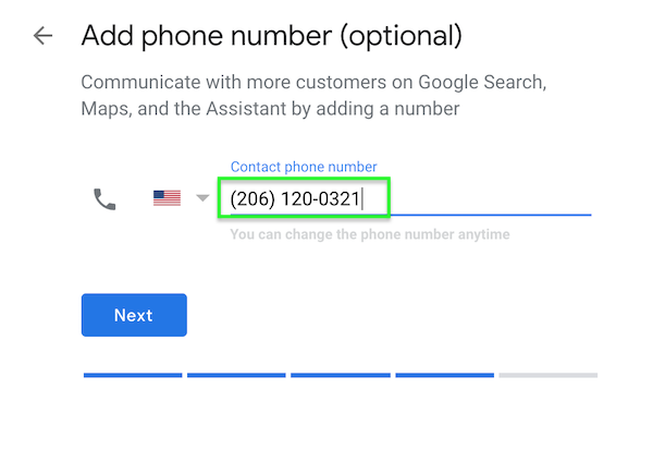 Step 6 - Google My Business Phone Number